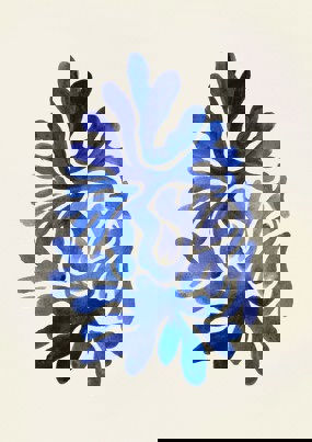 Blue watercolour shapes against an off-white background, suggestive of shapes of the surface of the brain